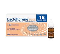 Lactoflorene Plus, Ferments Lactiques, Probiotiques, Sans Gluten Sans Lactose - Compléments Adultes à base de Probiotiques avec Zinc et Vitamine B pour l'équilibre de la flore intestinale (18 flacons)