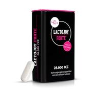 LactoJoy Forte - Lactase gélules pour l'intolérance au lactose 28000 FCC - 40 pièces - capsule de lactose sans additifs - Made in Germany - Sans gluten & lactose - Vegan - Enzymes digestives