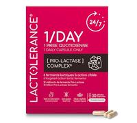 LACTOLERANCE 1/DAY Probiotiques Précurseurs de Lactase, 24h, 30 Gélules