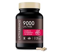 LACTOLERANCE 9000 Lactase 9000 FCC, Enzymes Digestives, Flacon 144 Gélules | Convient pour l'intolérance au lactose. Améliore la digestion du lactose, Format économique. Protection 1h. Sans additif.