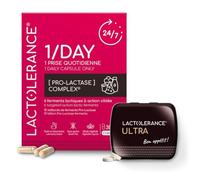 LACTOLERANCE Pack Découverte ULTRA + 1/DAY - Intolérance au Lactose - Lactase 20 000 FCC + Lipase + Probiotiques - Digestion Lactose & Graisses - 30 Jours