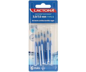 Lactona EasyGrip EasyDent Type B 3,0/7,0mm Brosses Interdentaires Antibactériennes 6 Brosses
