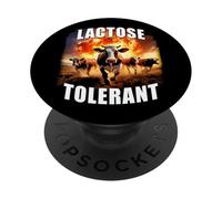 Lactose Tolerant - Funny Milk & Dairy Meme Cows Graphic PopSockets PopGrip Adhésif