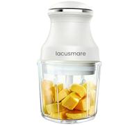 LacusMare Mini hachoir, bol en verre de 600 ml, 4 lames en acier inoxydable durable, passe au lave-vaisselle, base antidérapante, moteur de 250 W, mini robots alimentaires et hachoirs pour légumes