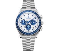LACZ DENTON Pagani Design PD1701V3 Montre à quartz pour homme chronographe en acier inoxydable étanche Mouvement japonais VK63, Blanc bleu - V2, Chronographe
