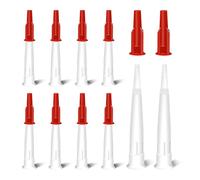 LADAMI Lot de 10 pointes de cartouche en silicone transparent - Embouts de rechange - Cartouches en silicone - Buses avec buses rouges - Outil pour mastic adhésif - Pistolet à cartouche