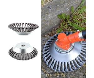 LADAMI Tête Débroussailleuse,Débroussailleuse, Disque debrouissalleuses 200 x 25,4 mm, avec Poils Brosse métallique tressés, Couleur Argent-Improvement Concept 2025