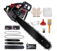 LADAMI Tronçonneuse thermique 58cm³ professionnelle, moteur 2 temps, 3,5CV, avec guide-chaîne de 50 cm et 40cm, 2 chaînes, idéale pour l'entretien des arbres, l'exploitation forestière et le jardinage