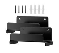 Ladder Hooks for Garage Wall - Heavy Duty Steel Storage Hangers | Space Saving Wall Mount Organizer for Ladders Chairs Tools Trolleys Furniture Garage Shed Studio Concrete Brick Wood Surfaces Black