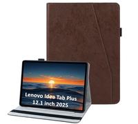 laddutoi Coque pour Lenovo Idea Tab Plus 12,1 Pouces 2025/Tab K12, Marron | Étui pour Lenovo TB361ZU/TB361FU, Housse PU Cuir avec Support Fonction & Fentes Cartes, Flip Case Cover Tablette Protection