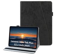 laddutoi Coque pour Lenovo Idea Tab Plus 12.1 Pouces 2025 TB361ZU/TB361FU, Housse PU Cuir avec Support Fonction & Fentes Cartes, Flip Cover Tablette Protection Étui Lenovo Idea Tab Plus, Noir