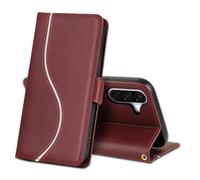 laddutoi Coque pour Samsung Galaxy A36 5G, Étui en Cuir PU Flip Case avec Rabat Porte Carte Clapet & Stand Fonction, Pochette Antichoc Housse de Protection pour Samsung A36, Vin Rouge