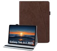 laddutoi Coque pour Samsung Galaxy Tab S11 2025 11 Pouces, Marron | Étui pour SM-X730/X736/736B, Housse PU Cuir avec Support Fonction & Fentes Cartes, Flip Case Cover Tablette Protection