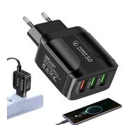 Ladeblock Schnellladung | 3 USB Anschlüsse Stecker Netzteil Schnellladegerät für Smartphone | Vielseitiger Adapter Würfel Reisenzubehör für Studium Zuhause Beruf Urlaub