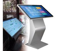 LADECNERHT Borne D'affichage Dynamique avec écran LCD 22/32 Pouces, écran Tactile Capacitif, Présentoir sur Pied De Type K, pour La Navigation en Centre Commercial, Les Commandes Silver-32Inch