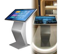 LADECNERHT Borne D'affichage Dynamique avec écran LCD 22/32 Pouces, écran Tactile Capacitif, Présentoir sur Pied De Type K, pour La Navigation en Centre Commercial, Les Commandes Silver-22Inch