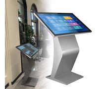 LADECNERHT Borne D'affichage Dynamique avec écran LCD 22/32 Pouces, écran Tactile Capacitif, Présentoir sur Pied De Type K, pour La Navigation en Centre Commercial, Les Commandes Silver-22Inch