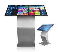 LADECNERHT Borne D'affichage Dynamique avec écran LCD 22/32 Pouces, écran Tactile Capacitif, Présentoir sur Pied De Type K, pour La Navigation en Centre Commercial, Les Commandes Silver-32Inch