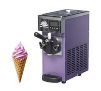 LADECNERHT Machine à Glace Molle 450w sur Plan De Travail, Trémie 2,5l, 4-5 Kg/H, 2-3 Cornets en Continu, Nettoyage en Un Bouton, écran LED, pour Restaurants Et Snack-Bars Purple