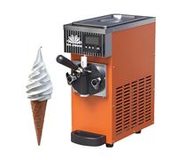 LADECNERHT Machine à Glace Molle Compacte 450w, Fabricant De Glace, Trémie 2,5l, 50-60 Bâtonnets/Heure, Rendement 4-5 Kg, Congélateur 1l, Poignée Antidérapante, pour Restaurants Et Bars Orange