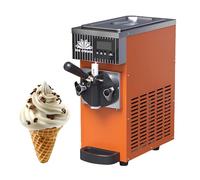 LADECNERHT Machine à Glace Molle pour La Maison, Fabricant De Glace Molle sur Plan De Travail, Rendement 4-5 Kg/H, avec Pré-Refroidissement, Panneau LCD, Machine à Glace Molle Simple Parfum Orange