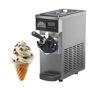 LADECNERHT Machine à Glace Molle pour La Maison, Fabricant De Glace Molle sur Plan De Travail, Rendement 4-5 Kg/H, avec Pré-Refroidissement, Panneau LCD, Machine à Glace Molle Simple Parfum Gray