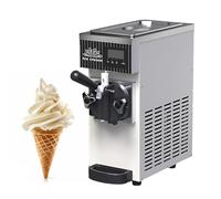 LADECNERHT Machine à Glace Molle Professionnelle 450w, Rendement 4-5 Kg/H, 2-3 Cornets en Continu, Trémie 2,5l, Congélateur 1l, pour Bars, Cafés, Supermarchés White
