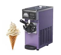 LADECNERHT Machine à Glace Molle Professionnelle 450w, Rendement 4-5 Kg/H, 2-3 Cornets en Continu, Trémie 2,5l, Congélateur 1l, pour Bars, Cafés, Supermarchés Purple