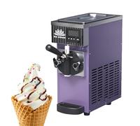 LADECNERHT Machine à Glace Molle sur Plan De Travail, 450w Haut Rendement, 4-5 Kg par Heure, 2-3 Cornets en Continu, Poignée Antidérapante, Bac D'égouttage Amovible, Nettoyage Facile Purple