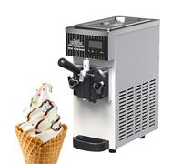 LADECNERHT Machine à Glace Molle sur Plan De Travail, 450w Haut Rendement, 4-5 Kg par Heure, 2-3 Cornets en Continu, Poignée Antidérapante, Bac D'égouttage Amovible, Nettoyage Facile White