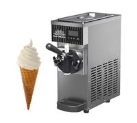 LADECNERHT Machine Commerciale à Glace Molle 450w, Fabricant De Crème Glacée, Rendement 4-5 Kg/H, Acier Inoxydable, écran LED, Nettoyage Automatique, pour Bars Domestiques, Cafés Gray