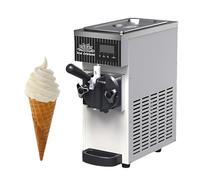 LADECNERHT Machine Commerciale à Glace Molle 450w, Fabricant De Crème Glacée, Rendement 4-5 Kg/H, Acier Inoxydable, écran LED, Nettoyage Automatique, pour Bars Domestiques, Cafés White