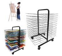 LADECNERHT Séchoir à Tableaux pour Salles De Classe, Séchoir à Peintures, étagère De Rangement pour œuvres d'art, Séchoir Double Face pour Papier A3, pour Salles De Classe Et Ateliers 26Shelves