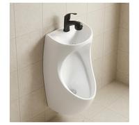 LADECNERHT Urinoirs pour Hommes, Urinoirs Commerciaux Muraux pour Hommes avec Lavabo Et Robinet Rétractable, Modèle 2 en 1, Gain De Place, Anti-Déversement