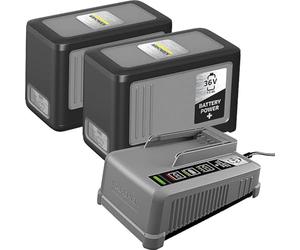 Ladegerät + 2x Akku 36V 7,5 Ah Starter Kit Battery Power+ 36/75