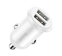 Ladegerät fürs Auto Baseus Grain Pro 2x USB 4.8A (weiß)