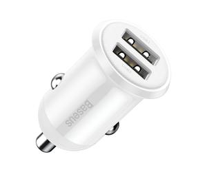 Ladegerät fürs Auto Baseus Grain Pro 2x USB 4.8A (weiß)