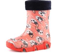Ladeheid Bottes de Pluie Chaussure Enfant Fille Garçon Swk 206 (Rose/Chiens, 27/28 EU)