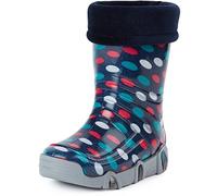 Ladeheid Bottes de Pluie Chaussure Enfant Fille Garçon Swk 24 (Bleu Foncé Points, 21/22 EU)