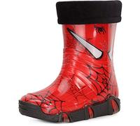 Ladeheid Bottes de Pluie Chaussure Enfant Fille Garçon Swk39 (Rouge Araignées 39, 21/22 EU)