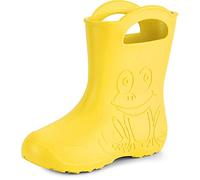 Ladeheid Bottes de Pluie en EVA pour Femme Bottes en Caoutchouc Resistantes à l'eau Bottines Imperméables Wellies Chaussures de Sécurité Femme LA-CA-09 (Jaune, 38/39 EU)