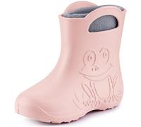 Ladeheid bottes de pluie enfant EVA imperméables ultra légères doublure chaude amovible poignées semelle antidérapante LA-CA-03 (Poudre Rose, 32/33 EU)