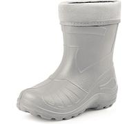 Ladeheid Bottes de pluie enfant EVA ultra-légères avec doublure amovible, antidérapantes, imperméables - Fille/Garçon - KL050 (Gris, 24 EU)