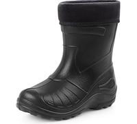 Ladeheid Bottes de pluie enfant EVA ultra-légères avec doublure amovible, antidérapantes, imperméables - Fille/Garçon - KL050 (Noir, 33 EU)