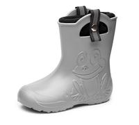 Ladeheid Bottes de Pluie Enfant Ultralégères avec Doublure Thermique pour Filles et Garçons Antidérapantes Chaussures de Pluie LA-CA-Frog245 (Gris, 28/29)