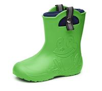 Ladeheid Bottes de Pluie Enfant Ultralégères avec Doublure Thermique pour Filles et Garçons Antidérapantes Chaussures de Pluie LA-CA-Frog245 (Vert, 30/31)