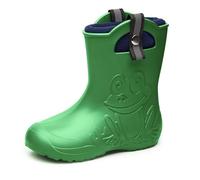 Ladeheid Bottes de Pluie Enfant Ultralégères avec Doublure Thermique pour Filles et Garçons Antidérapantes Chaussures de Pluie LA-CA-Frog245 (Vert Émeraude, 22/23)