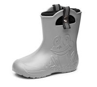 Ladeheid Bottes de Pluie Enfant Ultralégères avec Doublure Thermique pour Filles et Garçons Antidérapantes Chaussures de Pluie LA-CA-Frog245 (Gris, 30/31)