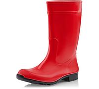 Ladeheid Bottes de Pluie Femme en Caoutchouc PVC avec Semelle Extérieure Antidérapante 100% Imperméable Chaussures pour Femmes résistantes à l'eau LA-967 (Rouge/Noir, 36 EU)