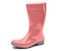 Ladeheid Bottes de Pluie Femme en Caoutchouc PVC avec Semelle Extérieure Antidérapante 100% Imperméable Chaussures pour femmes résistantes à l'eau LA-967 (Vieux Rose et Gris, 40 EU)